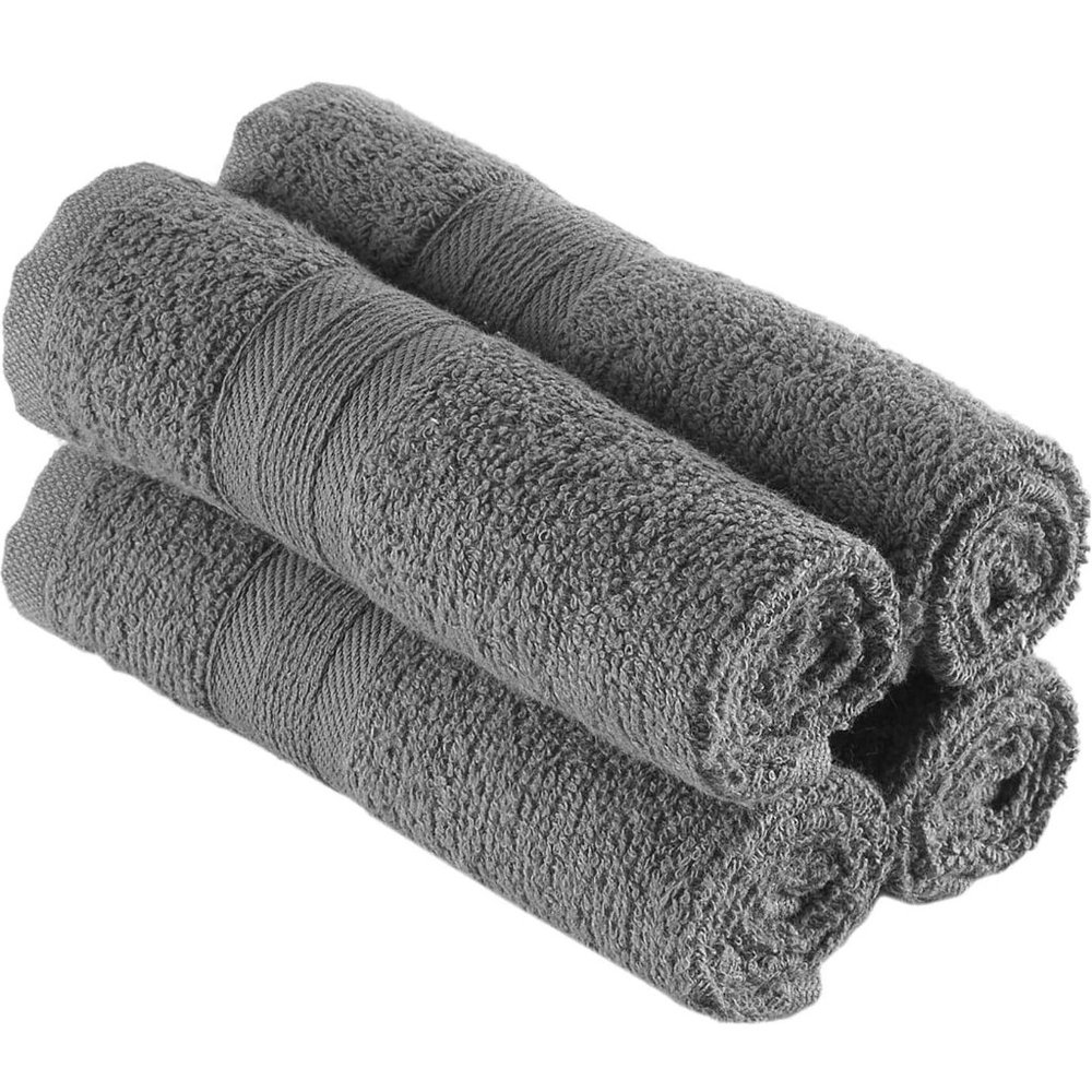 New 4 Pieces Grey Washcloths Quick-Dry, Highly Absorbent , Soft Feel Face Towels - Picture 3 of 4